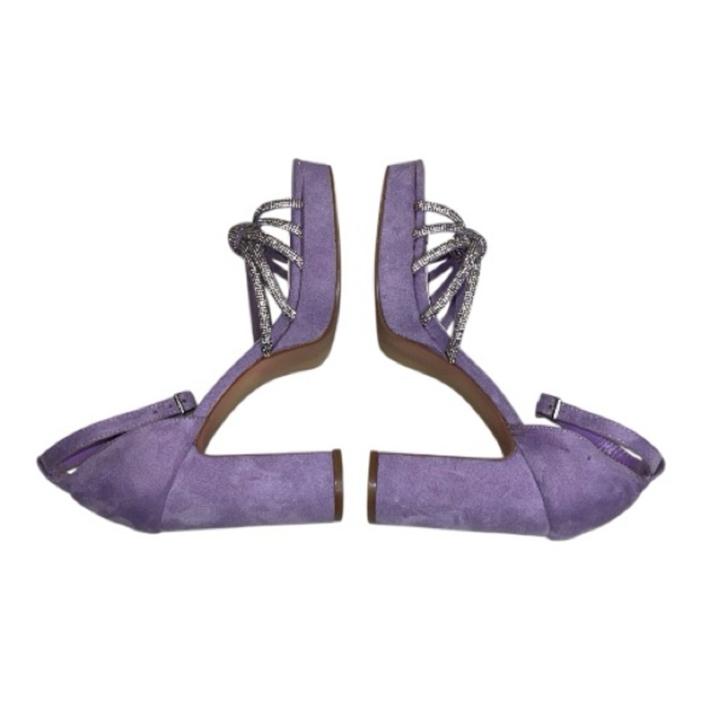 Vivianly Women's Rhinestone Platform Chunky Heels Sz 8 - Picture 3 of 10